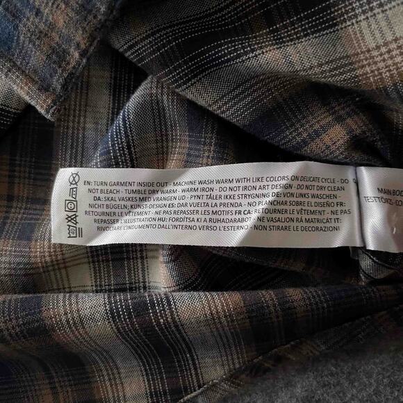 Ariat Men's Retro Fit Pearl Snap Western Shirt Brown Blue Plaid Cotton Size M - Picture 6 of 9